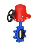 Затвор дисковый поворотный DN.ru WBV1631E-2W-Fb-H Ду125 Ру16 LUG межфланцевый, корпус - чугун QT450, диск - нержавеющая сталь AISI 304, уплотнение - EPDM, с электроприводом QT-EX-015M-O2-220VAC-У1 с моментной муфтой и штурвалом