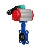 Затвор дисковый поворотный DN.ru WBV1413E-2W-Fb-H Ду40 Ру16, корпус - чугун GGG50, диск - чугун GGG40, уплотнение - EPDM, с пневмоприводом PA-SA-083 и магнитным переключателем ALS200D