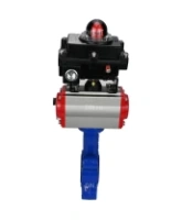 Затвор дисковый поворотный DN.ru WBV1631E-2W-Fb-H Ду50 Ру16 LUG корпус - чугун QT450, диск - нержавеющая сталь 304, уплотнение - EPDM, с пневмоприводом DN.ru PA-DA-065, пневмораспределителем 4M310-08 AC220V и БКВ APL-410N EX