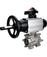 Кран шаровой DN.ru BV3232P(3pc)-FP-SW-ISO-H Ду100 Ру63 полнопроходной, корпус - нержавеющая сталь SS316, под приварку, с пневмоприводом PA-DA-105-1, БКВ APL-210N