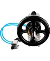 Кран шаровой DN.ru BV3232P(3pc)-FP-W-ISO-H Ду80 Ру25, полнопроходной, трехсоставной, нержавеющая сталь 316, уплотнение - PTFE, под приварку, с пневмоприводом PA-DA-105-1, пневмораспределителем 4V320-10 AC220V