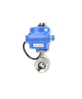Кран шаровой DN.ru BV3232P(2pc)-FP-T-ISO-H Ду10 Ру63 полнопроходной двухходовой, нержавеющая сталь 316, внутренняя резьба, уплотнение - PTFE, с электроприводом четвертьоборотным QT-N-003EM-O1-220VAC-У1 blue