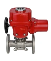 Кран шаровой DN.ru BV3232P(3pc)-FP-F-ISO-H Ду20 Ру40 трехсоставный из нержавеющей стали SS316, фланцевый, уплотнение - PTFE, полнопроходной, с 1/4-оборотным электроприводом DN.ru QT-EX-005M-O2-220VAC-У1