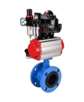Затвор дисковый поворотный DN.ru WBV1313E-2W-F-H Ду100 Ру16 фланцевый, корпус - чугун GGG40, диск - чугун GGG40, EPDM, с пневмоприводом DN.ru PA-DA-105, пневмораспределителем DN.ru 4M310-08 AC220V, БКВ DN.ru APL-510N EX и БПВ DN.ru AFC2000