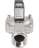 Клапан электромагнитный DN.ru VS431-ET-NC-24VAC 1 1/4″ Ду32 Ру16 пилотного действия двухходовой, корпус - сталь нержавеющая 304, присоединение - внутренняя резьба, уплотнение - EPDM, нормально-закрытый, катушка - 24В AC