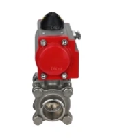 Кран шаровой DN.ru BV3232P(3pc)-FP-W-ISO-H Ду25 Ру63 полнопроходной двухходовой, нержавеющая сталь SS316, под приварку, уплотнение - PTFE, с пневмоприводом DN.ru PA-DA-52 двойного действия