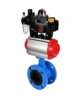 Затвор дисковый поворотный DN.ru WBV1313E-2W-F-H Ду100 Ру16 фланцевый, корпус - чугун GGG40, диск - чугун GGG40, EPDM, с пневмоприводом DN.ru PA-DA-105, пневмораспределителем DN.ru 4M310-08 AC220V, БКВ DN.ru APL-410N EX и БПВ DN.ru AFC2000