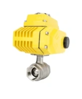 Кран шаровой DN.ru BV3232P(2pc)-FP-T-ISO-H Ду15 Ру63 полнопроходной двухходовой, нержавеющая сталь 316, внутренняя резьба, уплотнение - PTFE, с электроприводом четвертьоборотным QT-N-005EM-O1-24VDC-У1