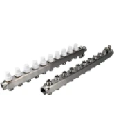 Коллекторная группа DN.ru GC4-31-10 1″ Ду25 Ру10 отводов — 10, в сборе с терморегулирующими клапанами и запорно-балансировочными клапанами, дренажным краном и воздухоотводчиком, с заглушками, без переходников, корпус - нержавеющая сталь AISI 304