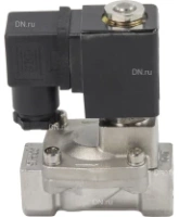 Клапан электромагнитный DN.ru VS431-ET-NC-24VDC 1/2″ Ду15 Ру16, соленоидный двухходовой, корпус - нержавеющая сталь 304, уплотнение - EPDM, резьбовой, нормально-закрытый, пилотный, катушка - 24В