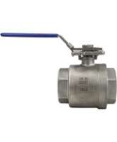 Кран шаровой DN.ru BV3232P(2pc)-FP-T-ISO-H Ду80 Ру40 полнопроходной двухходовой, нержавеющая сталь 316, внутренняя резьба, уплотнение - PTFE, с ISO-фланцем и рукояткой, 17х17, F07/F10