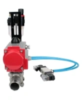 Кран шаровой DN.ru BV3232P(3pc)-FP-W-ISO-H LONG Ду32 Ру40 полнопроходной, корпус - нержавеющая сталь 316, уплотнение - PTFE, под приварку, с пневмоприводом DN.ru PA-SA-083, пневмораспределителем 4V320-08 AC220V и БПВ AFC2000