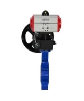 Затвор дисковый поворотный DN.ru WBV1631E-2W-Fb-H Ду125 Ру16 LUG корпус - чугун QT450, диск - нержавеющая сталь 304, уплотнение - EPDM, с пневмоприводом DN.ru PA-DA-105 и редуктором MON3-700-T38-ISO