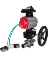 Кран шаровой DN.ru BV3232P(3pc)-FP-W-ISO-H LONG Ду50 Ру40 полнопроход., корпус - нерж.сталь 316, уплотнение - PTFE, под приварку, с пн.приводом PA-DA-083, пн.распределителем 4V320-08 AC220V, редуктором MON2-450-T28-ISO и БКВ APL-210N