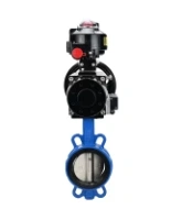 Затвор дисковый поворотный DN.ru WBV1413E-2W-Fb-H Ду150 Ру16, корпус - чугун GGG50, диск - чугун GGG40, уплотнение - EPDM, с пневмоприводом DN.ru PA-DA-105-1 двойного действия, пневмораспределителем 4M310-08 AC220V, БКВ APL-510N-EX, БПВ AFC2000