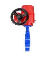 Затвор дисковый поворотный DN.ru WBV1631E-2W-Fb-H Ду125 Ру16 LUG межфланцевый, корпус - чугун QT450, диск - нержавеющая сталь AISI 304, уплотнение - EPDM, с электроприводом QT-EX-015M-O2-220VAC-У1 с моментной муфтой и штурвалом