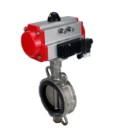 Затвор дисковый поворотный DN.ru WBV3131N-2W-Fb-H Ду65 Ру16, корпус - нержавеющая сталь 304, диск - нержавеющая сталь 304, уплотнение - NBR, с пневмоприводом DN.ru PA-SA-105 и пневмораспределителем DN.ru 4M310-08 AC220V