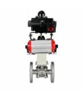 Кран шаровой DN.ru BV3131P(3pc)-FP-F-ISO-H Ду100 Ру16 полнопроходной, фланцевый, корпус - нержавеющая сталь 304, PTFE, 22х22, WDVF, с пневмоприводом PA-DA-105, пневмораспределителем 4M320-08 AC220V и БКВ APL-410N EX
