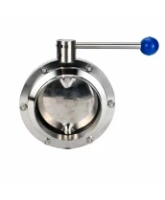 Затвор дисковый поворотный DN.ru WBV3131E-2W-W-H Ду125 Ру10, пищевая нержавеющая сталь 304, уплотнение - EPDM, под приварку, с рукояткой