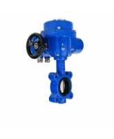 Затвор дисковый поворотный DN.ru WBV1631E-2W-Fb-H Ду125 Ру16 LUG межфланцевый, корпус - чугун QT450, диск - нержавеющая сталь AISI 304, уплотнение - EPDM, с электроприводом QT-N-015M-O2-220VAC-У1 с моментной муфтой и штурвалом