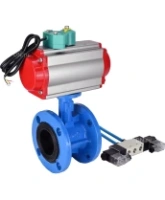 Затвор дисковый поворотный DN.ru WBV1331E-2W-F-H Ду50 Ру16 корпус - чугун GGG40, диск - нержавеющая сталь 304, уплотнение - EPDM, с пневмоприводом PA-DA-105, пневмораспределителем 4V320-08 AC220V и магнитным переключателем ALS200D
