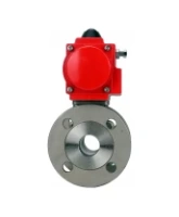 Кран шаровой DN.ru Ду100 Ру16 полнопроходной, фланцевый, корпус - нержавеющая сталь 316, уплотнение - PTFE, с пневмоприводом DN.ru PA-DA-105 двойного действия (BV3232P(2pc)-FP-F-ISO-H WDVF)