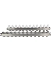 Коллекторная группа DN.ru GC3-31-12 1″ Ду25 Ру10 отводов — 12, в сборе с терморегулирующими клапанами и запорно-балансировочными клапанами, без переходников, корпус - нержавеющая сталь AISI 304