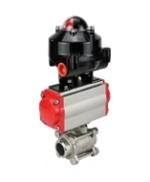 Кран шаровой DN.ru BV3232P(3pc)-FP-W-ISO-H Ду25 Ру63 полнопроходной двухходовой, нержавеющая сталь SS316, под приварку, уплотнение - PTFE, с пневмоприводом DN.ru PA-DA-52 и БКВ APL-510N-EX