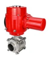 Кран шаровой DN.ru BV3232P(3pc)-FP-W-ISO-H Ду80 Ру25 полнопроходной двухходовой, нержавеющая сталь SS316, под приварку, уплотнение - PTFE, с электроприводом DN.ru QT-EX-015M-O2-380VAC-У1