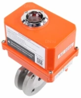 Кран шаровой DN.ru BV3232P-FP-Fb-ISO-H Ду20 Ру16, корпус - сталь 316, уплотнение - PTFE, полнопроходной, межфланцевый с электроприводом DN.ru QT-N-003EM-O1-220VAC-У1 MINI