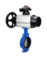Затвор дисковый поворотный DN.ru WBV1432N-2W-Fb-H Ду125 Ру16, корпус - чугун GGG50, диск - нержавеющая сталь 316L, уплотнение - NBR, с пневмоприводом DN.ru PA-DA-105-1 двойного действия, пневмораспределителем 4M310-08 AC220V, БКВ APL-210N