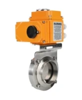 Затвор дисковый поворотный DN.ru WBV3131E-2W-W-H Ду15 Ру10 под приварку, корпус - пищевая нержавеющая сталь 304, уплотнение - EPDM, с электроприводом QT-N-003EM-O1-220VAC-У1 220В HARK