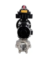 Кран шаровой DN.ru BV3232P(3pc)-FP-SW-ISO-H Ду100 Ру63 полнопроходной, корпус - нержавеющая сталь SS316, под приварку, с пневмоприводом PA-DA-105-1, пневмораспределителем 4M310-08 DC24V, БКВ APL-410N EX