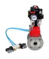 Кран шаровой DN.ru BV3232P(2pc)-FP-F-ISO-H Ду80 Ру16 фланцевый, полнопроходной, двухсоставной, корпус - нерж. сталь SS316, уплотнение - PTFE, с пн.приводом DN.ru PA-SA-130 пн.распределителем 4V320-08 AC220V БПВ AFC2000 БКВ APL-510N-EX