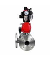 Кран шаровой DN.ru BV3232P(2pc)-FP-3WL-F-ISO-H Ду80 Ру16 HYMT, трехходовой L-тип, полнопроходной, фланцевый, корпус - нержавеющая сталь SS316, с пневмоприводом PA-SA-130, пневмораспределителем 4M310-08 24В NAMUR, БКВ APL-410N EX и БПВ AFC2000