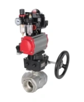 Кран шаровой DN.ru BV3232P(4pc)-SP-3WL-T-ISO-H 1/2″ Ду15 Ру63 стандартнопроходной 3-ходовой L-тип, нерж.сталь SS316, внутренняя резьба, PTFE, пн.привод PA-DA-052, пн.распределит 4M310-08 AC220V, дублер MON1-250-T26-ISO, БПВ AFC2000, БКВ APL-510N-EX