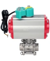 Кран шаровой DN.ru BV3232P(3pc)-FP-W-ISO-H Ду25 Ру63 полнопроходной, корпус - нержавеющая сталь 316, уплотнение - PTFE, под приварку, с пневмоприводом PA-DA-052 и магнитным переключателем ALS200D