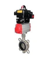 Затвор дисковый поворотный DN.ru WBV3131N-2W-Fb-H Ду65 Ру16, корпус - нержавеющая сталь 304, диск - нержавеющая сталь 304, уплотнение - NBR, с пневмоприводом DN.ru PA-SA-105 и БКВ DN.ru APL-410N EX
