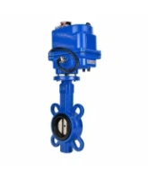 Затвор дисковый поворотный DN.ru WBV1413E-2W-Fb-H Ду40 Ру16, корпус - чугун GGG50, диск - чугун GGG40, уплотнение - EPDM, с электроприводом QT-N-003EM-O1-12VDC-У1 blue 12В