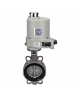 Затвор дисковый поворотный DN.ru WBV3232V-2W-Fb-H Ду80 Ру16, корпус - нержавеющая сталь 316L, диск - нержавеющая сталь 316L, уплотнение - VITON, с электроприводом ГЗ-ОФ-45/11К 220В