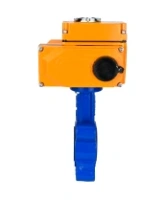 Затвор дисковый поворотный DN.ru WBV1616E-2W-Fb-H Ду100 Ру16 LUG корпус - чугун QT450, диск - чугун QT450, уплотнение - EPDM, межфланцевый, с электроприводом DN.ru QT-N-010EM-O1-24VDC-У1 24В