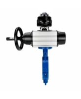 Затвор дисковый поворотный DN.ru WBV3434Pf-2W-Fb-R Ду200 Ру16, корпус - углеродистая сталь WCB, диск - углеродистая сталь WCB, футерованный PTFE, уплотнение - PTFE, с пневмоприводом PA-DA-105-1 и БКВ APL-510N EX