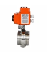Затвор дисковый поворотный DN.ru WBV3131E-2W-T-H Ду100 Ру10 резьбовой, корпус - пищевая нержавеющая сталь 304, уплотнение - EPDM, с электроприводом QT-N-003EM-O1-220VAC-У1 HARK