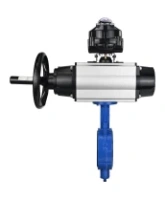 Затвор дисковый поворотный DN.ru WBV1132N-2W-Fb-H Ду125 Ру16, корпус - чугун GG25, диск - нержавеющая сталь 316L, уплотнение - NBR, с пневмоприводом DN.ru PA-DA-105-1 двойного действия, с БКВ APL-510N-EX