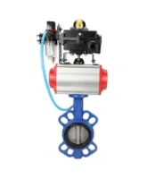 Затвор дисковый поворотный DN.ru WBV1413E-2W-Fb-H Ду100 Ру16, корпус - чугун GGG50, диск - чугун GGG40, уплотнение - EPDM, с пневмоприводом DN.ru PA-DA-083 двойного действия, пневмораспределителем 4M310-08 AC220V, БКВ APL-410N EX, БПВ AFC2000