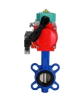 Затвор дисковый поворотный DN.ru WBV1132N-2W-Fb-H Ду125 Ру16 корпус - чугун GG25, диск - нержавеющая сталь 316L, уплотнение - NBR, с пневмоприводом PA-DA-105, пневмораспределителем 4M310-08 AC220V и магнитным переключателем ALS200D