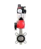 Затвор дисковый поворотный DN.ru WBV3131N-2W-Fb-H Ду65 Ру16, корпус - нержавеющая сталь 304, диск - нержавеющая сталь 304, уплотнение - NBR, с пневмоприводом DN.ru PA-SA-105, пневмораспределителем DN.ru 4M310-08 AC220V и БПВ DN.ru AFC2000