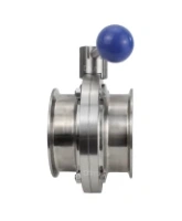 Затвор дисковый поворотный кламповый DN.ru WBV3131E-2W-C-H Ду80 Ру10 корпус - пищевая нержавеющая сталь 304, уплотнение – EPDM, присоединение - кламп (clamp), с рукояткой