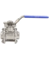 Кран шаровой DN.ru BV3232P(3pc)-FP-W-ISO-H Ду25 Ру63 полнопроходной двухходовой, нержавеющая сталь SS316, под приварку, уплотнение - PTFE, с ISO фланцем и рукояткой