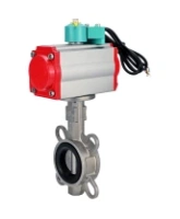 Затвор дисковый поворотный DN.ru WBV3131V-2W-Fb-H Ду50 Ру16 межфланцевый, корпус - нержавеющая сталь 304, диск - нержавеющая сталь 304, уплотнение - VITON, с пневмоприводом PA-SA-083 и магнитным переключателем ALS200D